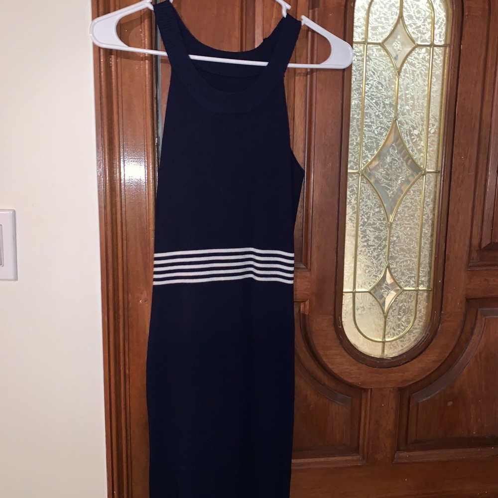 Sleeveless Navy Dress